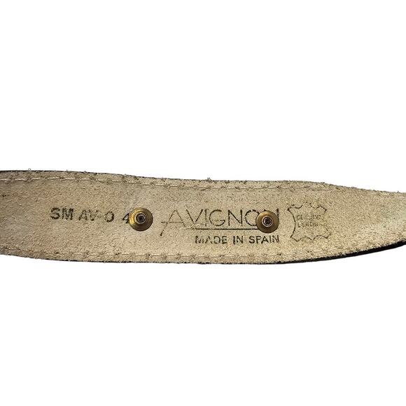 Avignon Leather Belt Womens Size Small Luxury Designer White Boho Western - Picture 6 of 11